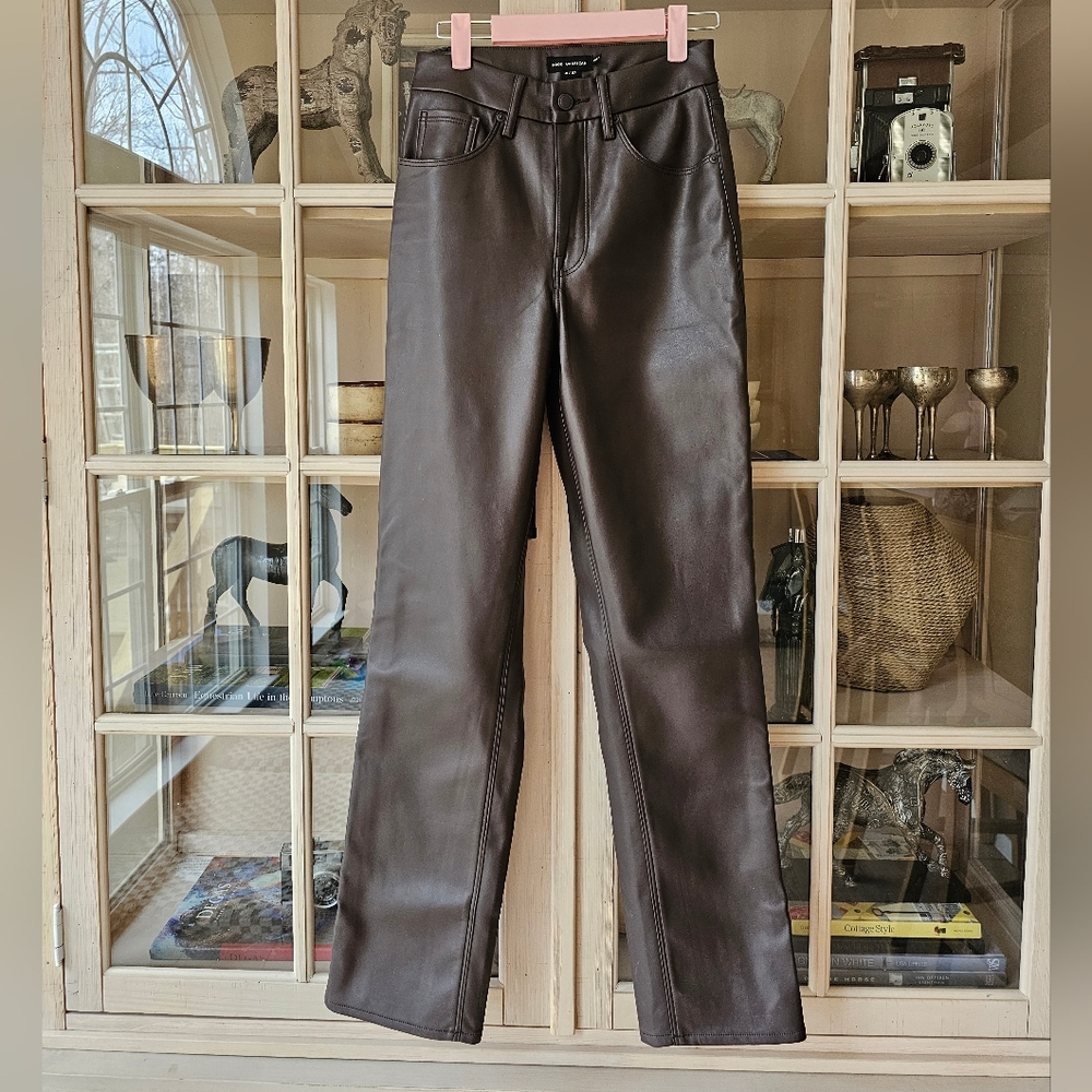 $198 Good American Good Icon Better Than Leather Pants - Picture 6 of 16